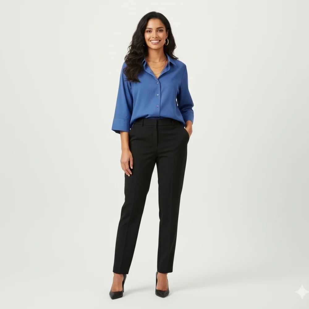 Edwards Blue Collared Button Down - Picture 1 of 10